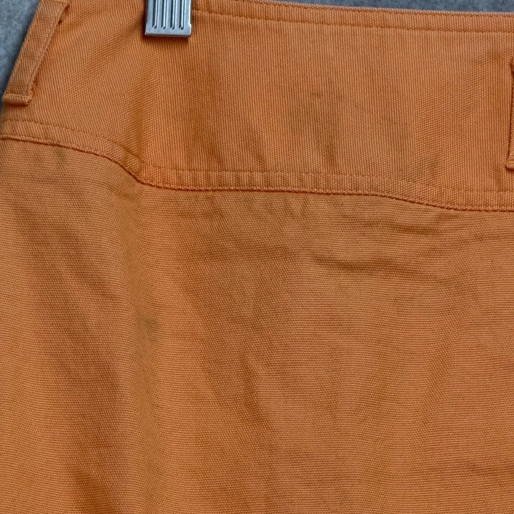 Express Orange Cotton Blend Zip Front Mini Skirt Size 6 Y2K Bright Preppy
